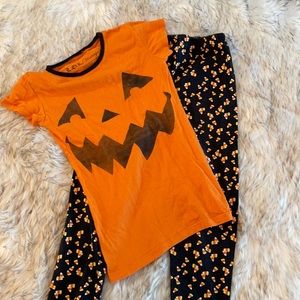 Halloween leggings and short sleeve T